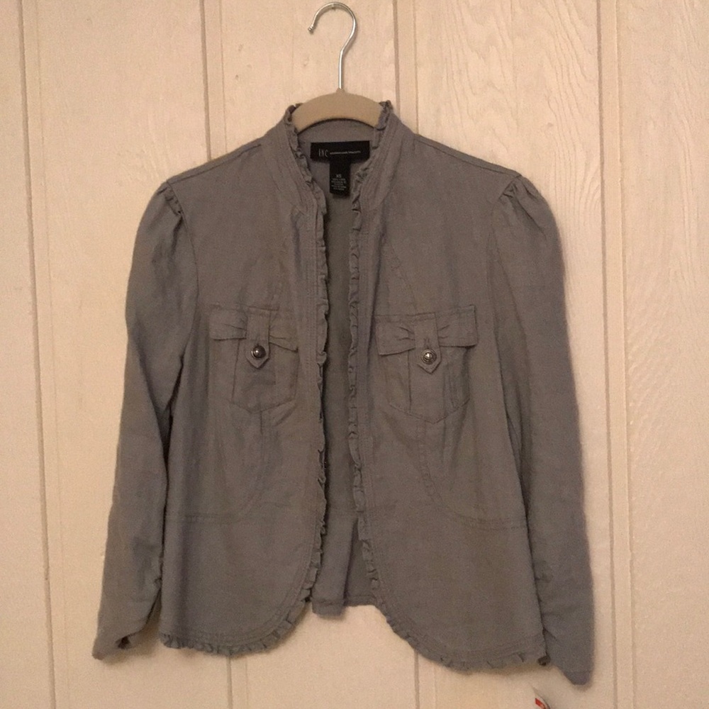 Linen Ruffle trim bolero jacket - Picture 2 of 5